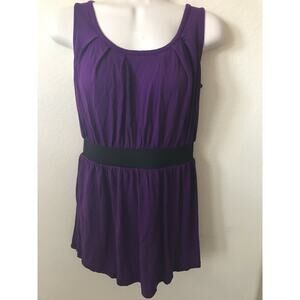 xhilaration Purple Pleated Scoop Neck Elastic Waist Sleeveless Women’s Top XS